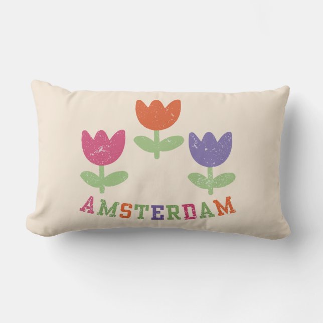 Amsterdam Tulips Lumbar Cushion (Front)