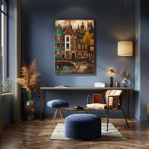 Amsterdam: Venice of the North - Whimsical art Poster