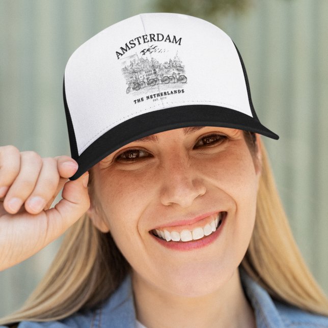 Amsterdam Vintage Landscape Trucker Hat (Creator Uploaded)