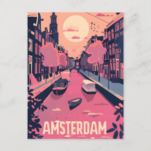 Amsterdam Vintage Postcard