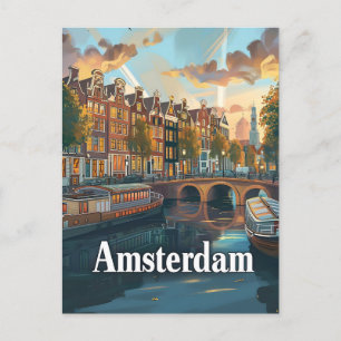 Amsterdam vintage postcard
