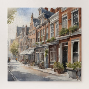 Amsterdam watercolor painting jigsaw puzzle