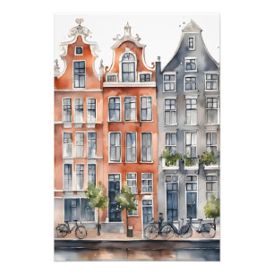Amsterdam watercolor painting photo print