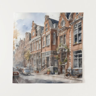 Amsterdam watercolor painting tapestry