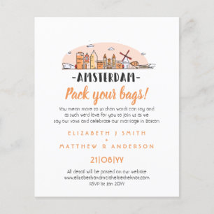 AMSTERDAM Wedding Handdrawn Skyline Modern Invite