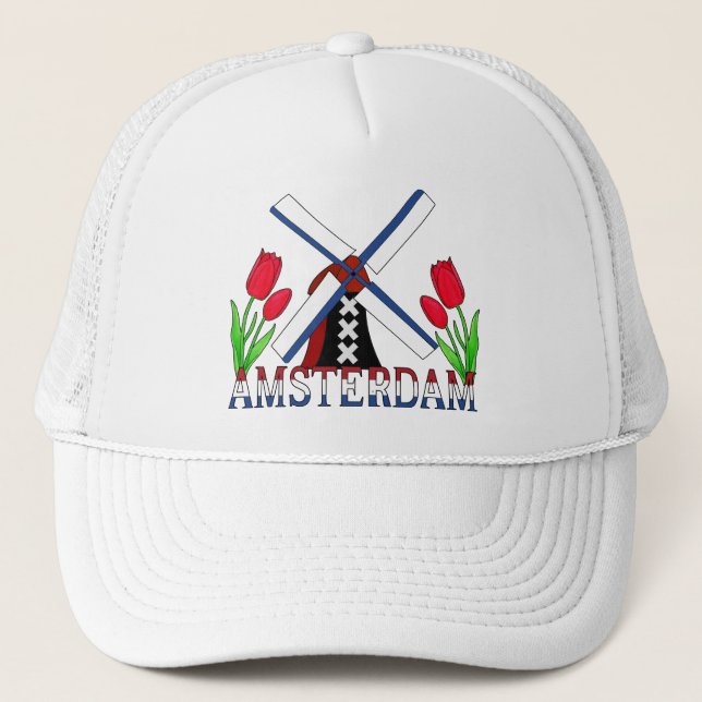 Amsterdam Windmill  Trucker Hat (Front)