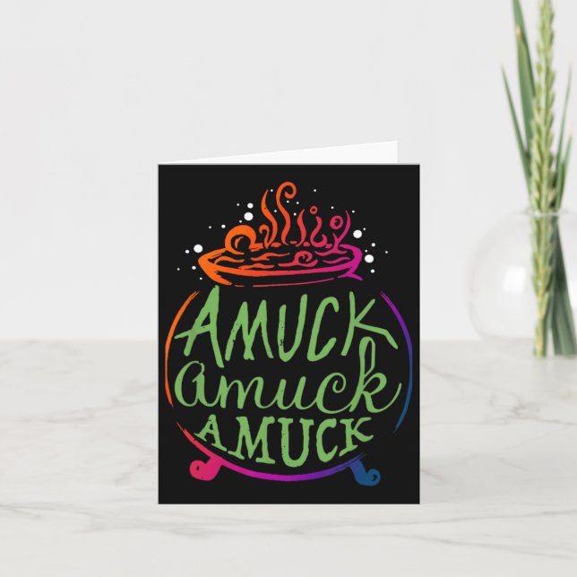 Amuck Amuck Amuck Fun Witch Halloween Gift  Card (Front)