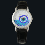 Amulet & Evil Eye Talisman, Turkish / Arabic White Watch<br><div class="desc">WALL CLOCK (hamsa / خمسة‎): Evil Eye Talisman & Amulet for protection from negativity and good luck bringer. Traditionally originating from Arabic, Turkish, Greek tribes and protects you from any ill-will that could otherwise have a negative effect on your well-being or your life in general. The evil eye "curse" legend...</div>