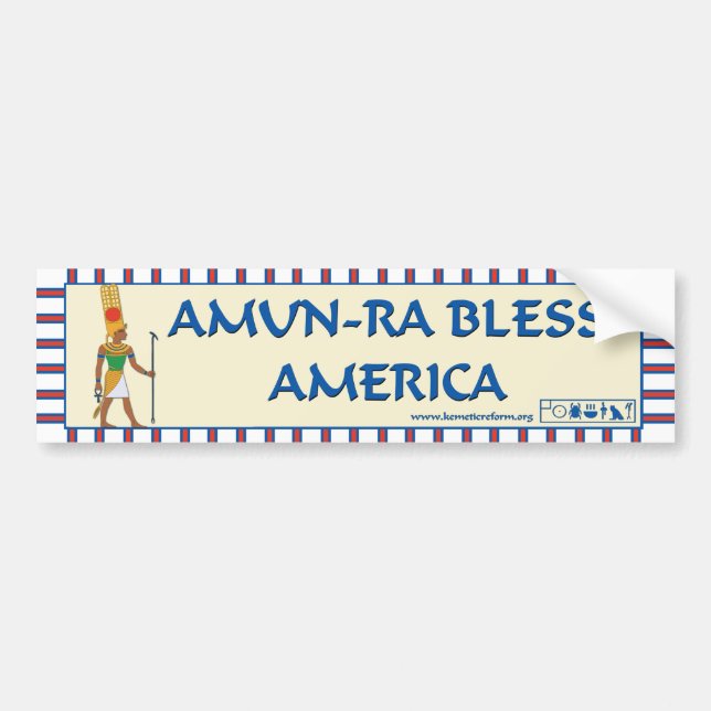 Amun-Ra Bless America bumper sticker (Front)