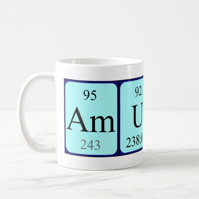 Amund periodic table name mug (Left)