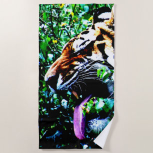 Amur Tiger btm Beach Towel