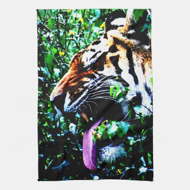 Amur Tiger ktcna Tea Towel (Vertical)