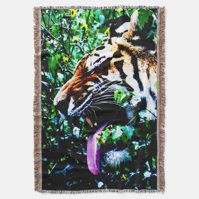 Amur Tiger tbcnm Throw Blanket (Front Vertical)
