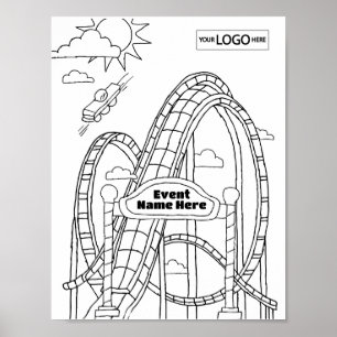 Amusement Park Art Colouring Art Worksheet Activit Poster