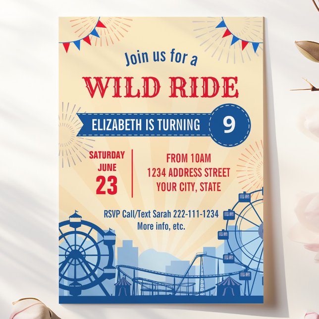 Amusement park birthday invitation (Creator Uploaded)