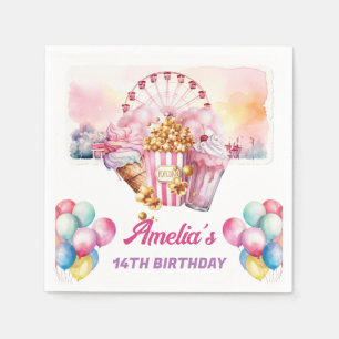 Amusement Park Birthday Personalised Napkin