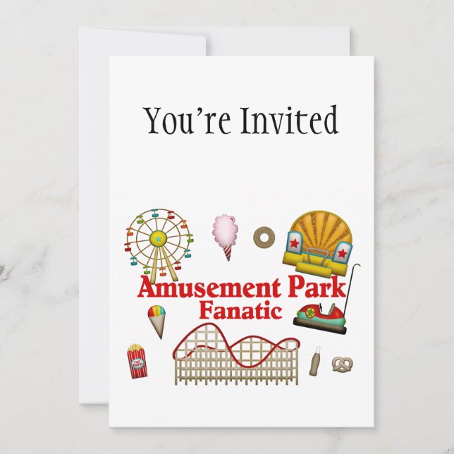 Amusement Park Fanatic Invitation (Front)