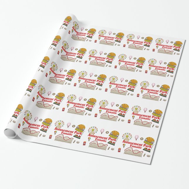 Amusement Park Fanatic Wrapping Paper (Unrolled)