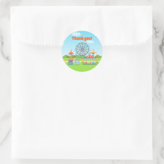 Amusement Park Funfair Childs Birthday Party Classic Round Sticker