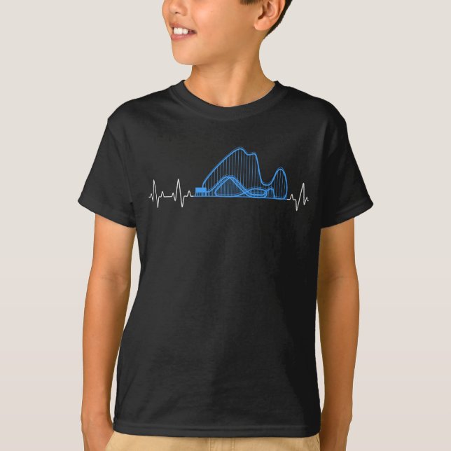 Amusement Park Heartbeat Roller Coaster T-Shirt (Front)