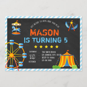 Amusement park party invitation