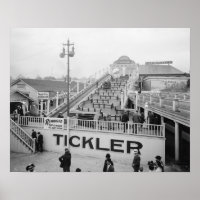 Amusement Park Ride, 1915. Vintage Photo