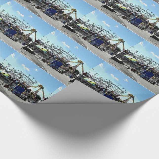 Amusement Park Roller Coaster Old Orchard Beach ME Wrapping Paper (Corner)
