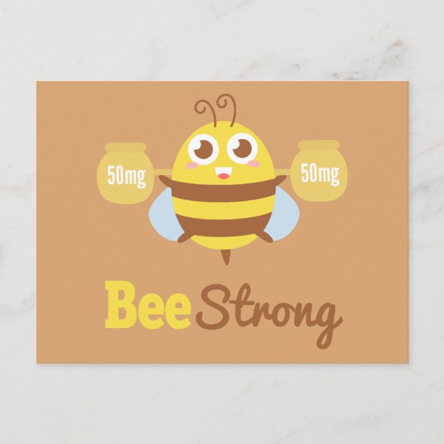 Amusing Cartoon: Cute bee holding pots Postcard (Front)