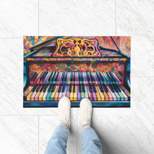 Amusing  Colourful Piano Keys Design  Doormat