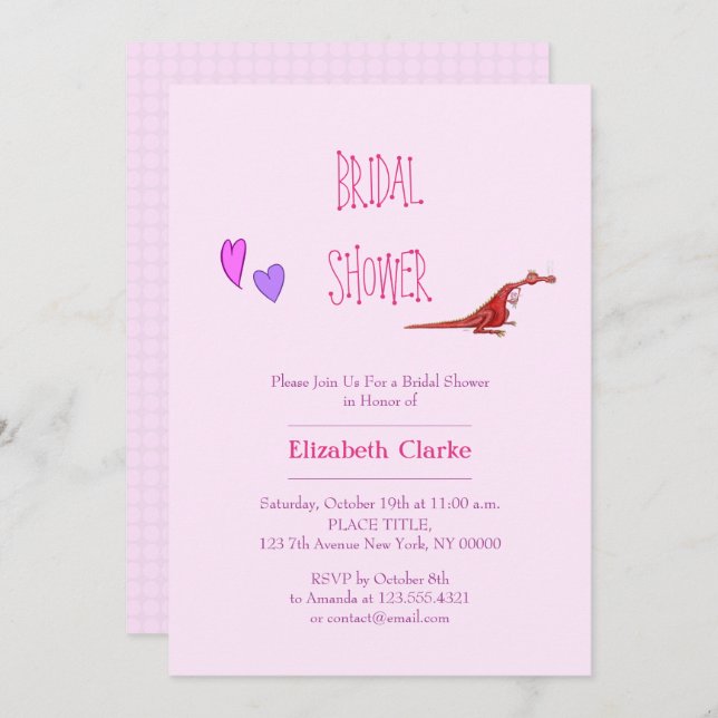 Amusing dragoon in love invitation (Front/Back)