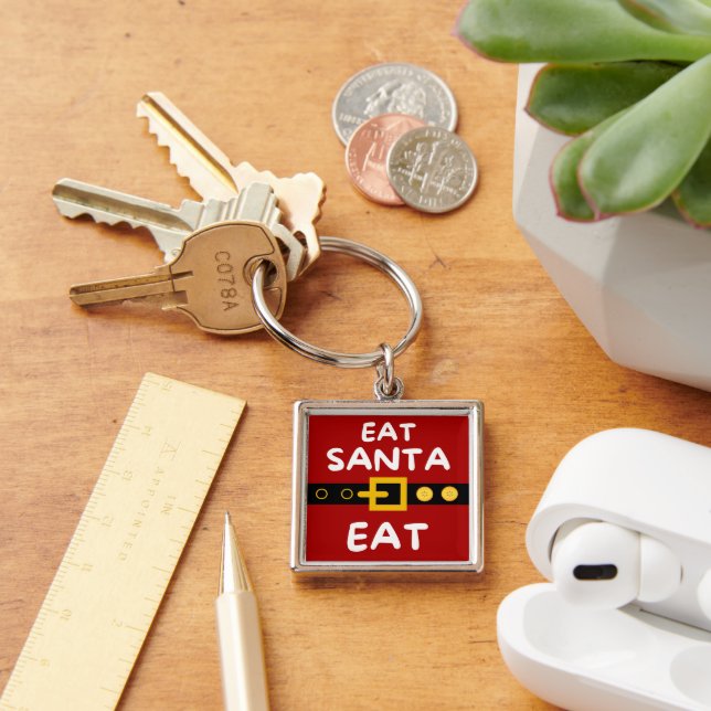 Amusing Eat Santa Eat Key Ring (Desk)