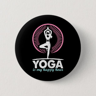 Amusing Hours Of Yoga Quote 6 Cm Round Badge
