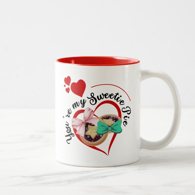 Amusing You're My Sweetie (Mince) Pie Two-Tone Coffee Mug (Right)
