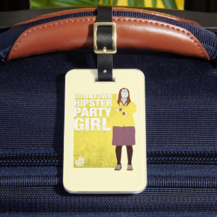 Amy Downtown Hipster Party Girl Luggage Tag