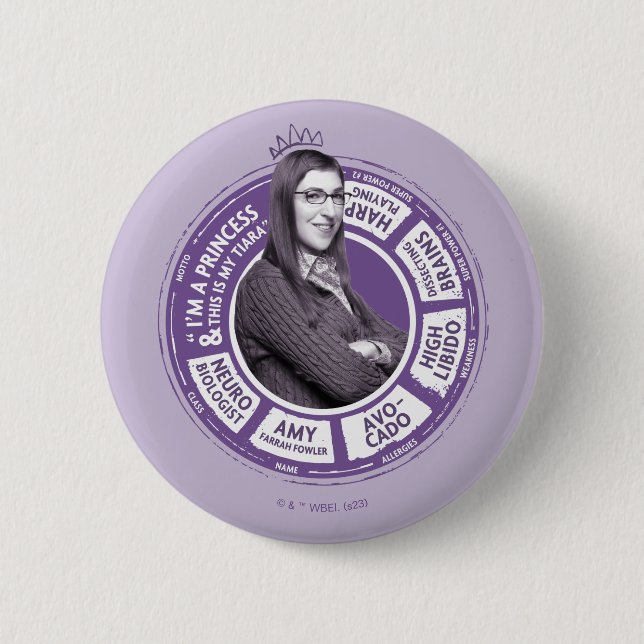 Amy Farrah Fowler Info Graphic 6 Cm Round Badge (Front)