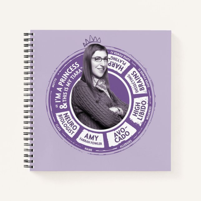 Amy Farrah Fowler Info Graphic Notebook (Front)