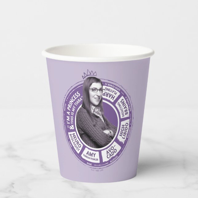 Amy Farrah Fowler Info Graphic Paper Cups (Front)