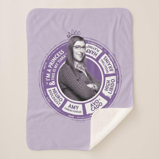 Amy Farrah Fowler Info Graphic Sherpa Blanket (Front)
