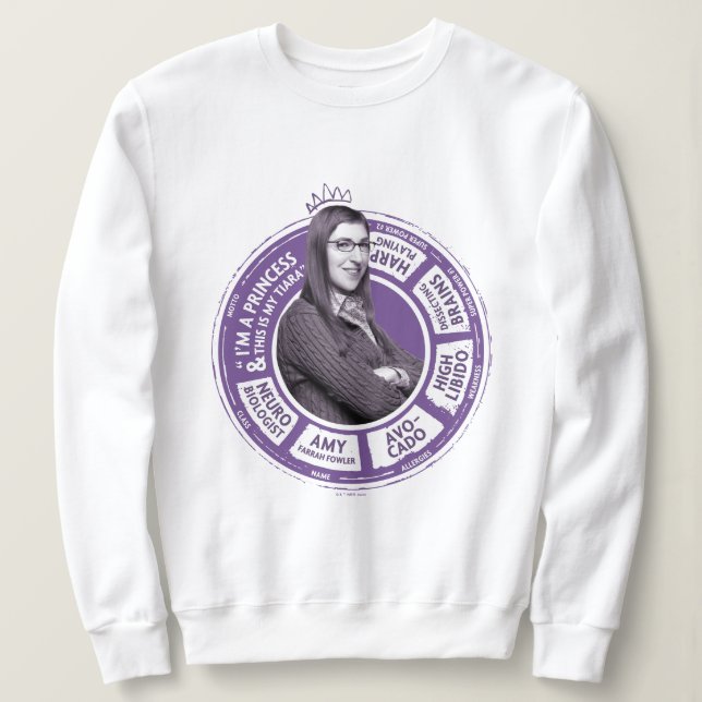 Amy Farrah Fowler Info Graphic Sweatshirt (Design Front)