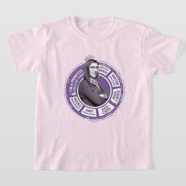Amy Farrah Fowler Info Graphic T-Shirt (Laydown)