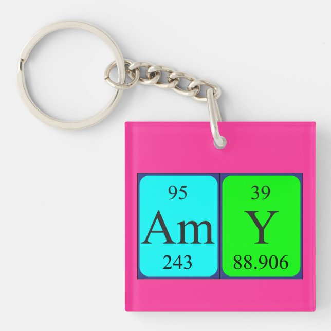Amy periodic table name keyring (Front)