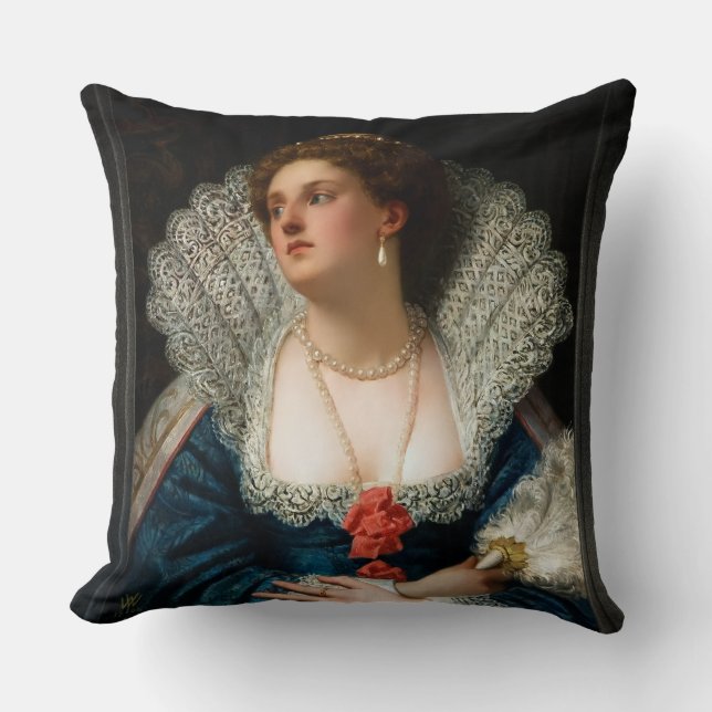 Amy Robsart by William Frederick Yeames Cushion (Front)