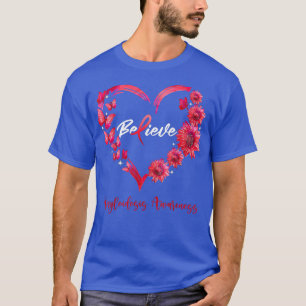 Amyloidosis Awareness Heart Butterfly Sunflower T-Shirt