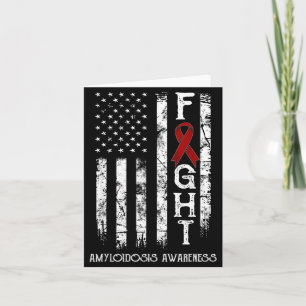 Amyloidosis warrior us flag Illustration Card