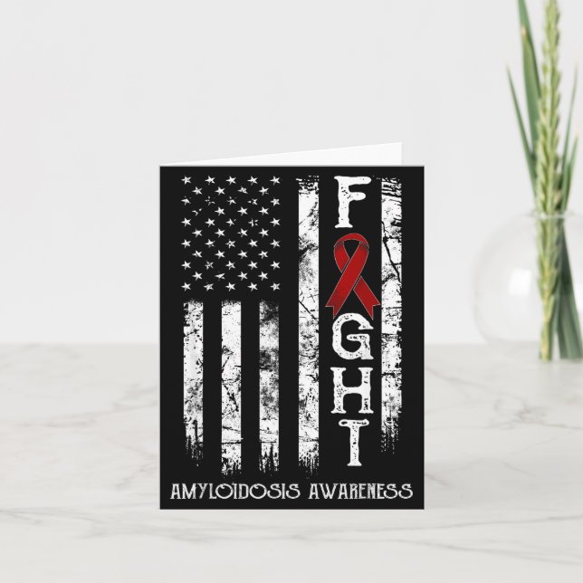 Amyloidosis warrior us flag Illustration Card (Front)