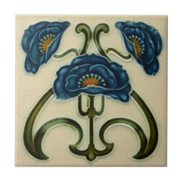 AN003 Art Nouveau Reproduction Antique Tile (Front)