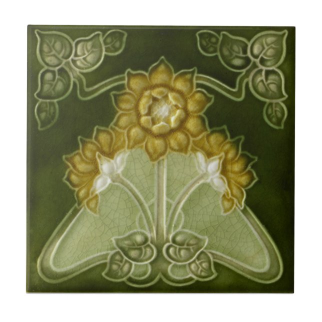 AN013 Art Nouveau Reproduction Antique Tile (Front)