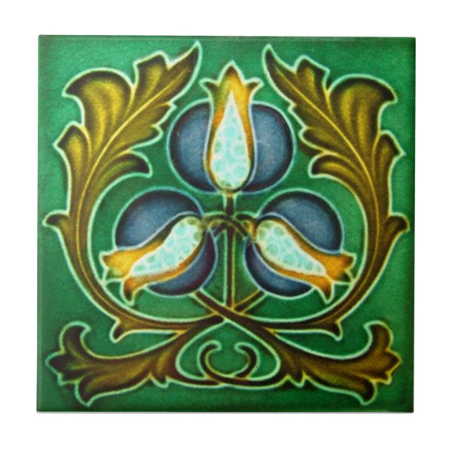 AN020 Art Nouveau Reproduction Antique Tile (Front)
