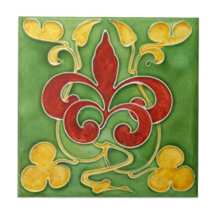 AN032 Art Nouveau Reproduction Antique Tile