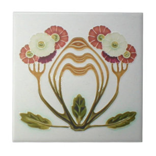AN069 Art Nouveau Reproduction Antique Tile